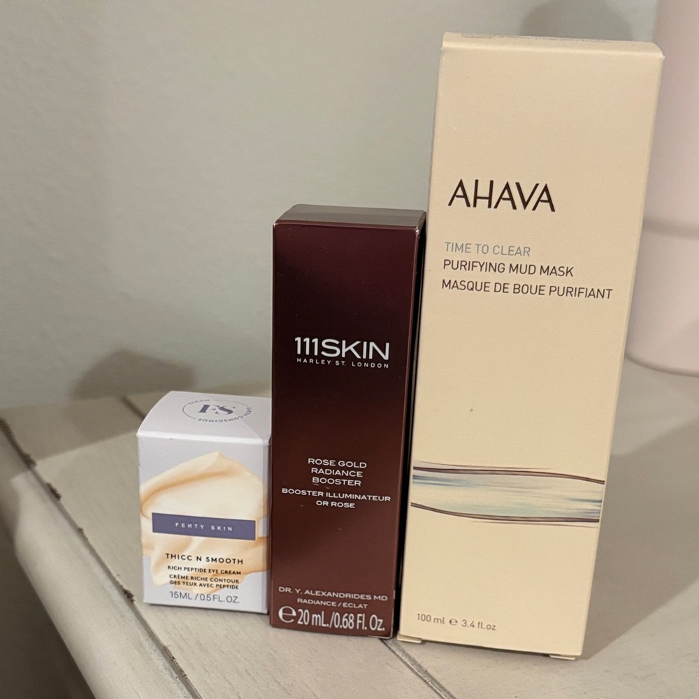 111SKIN Radiance Booster,  Ahava Mud Mask and FENTY eye cream bundle